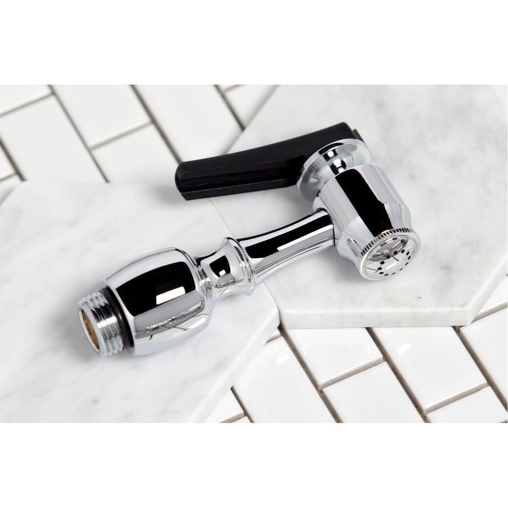 Satin Nickel Double Handle Kitchen Faucet with Brass Sprayer Z764706