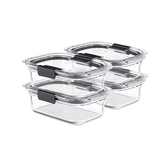 Glass Storage Set of 4 Food Containers, Clear, 3-Pack O325