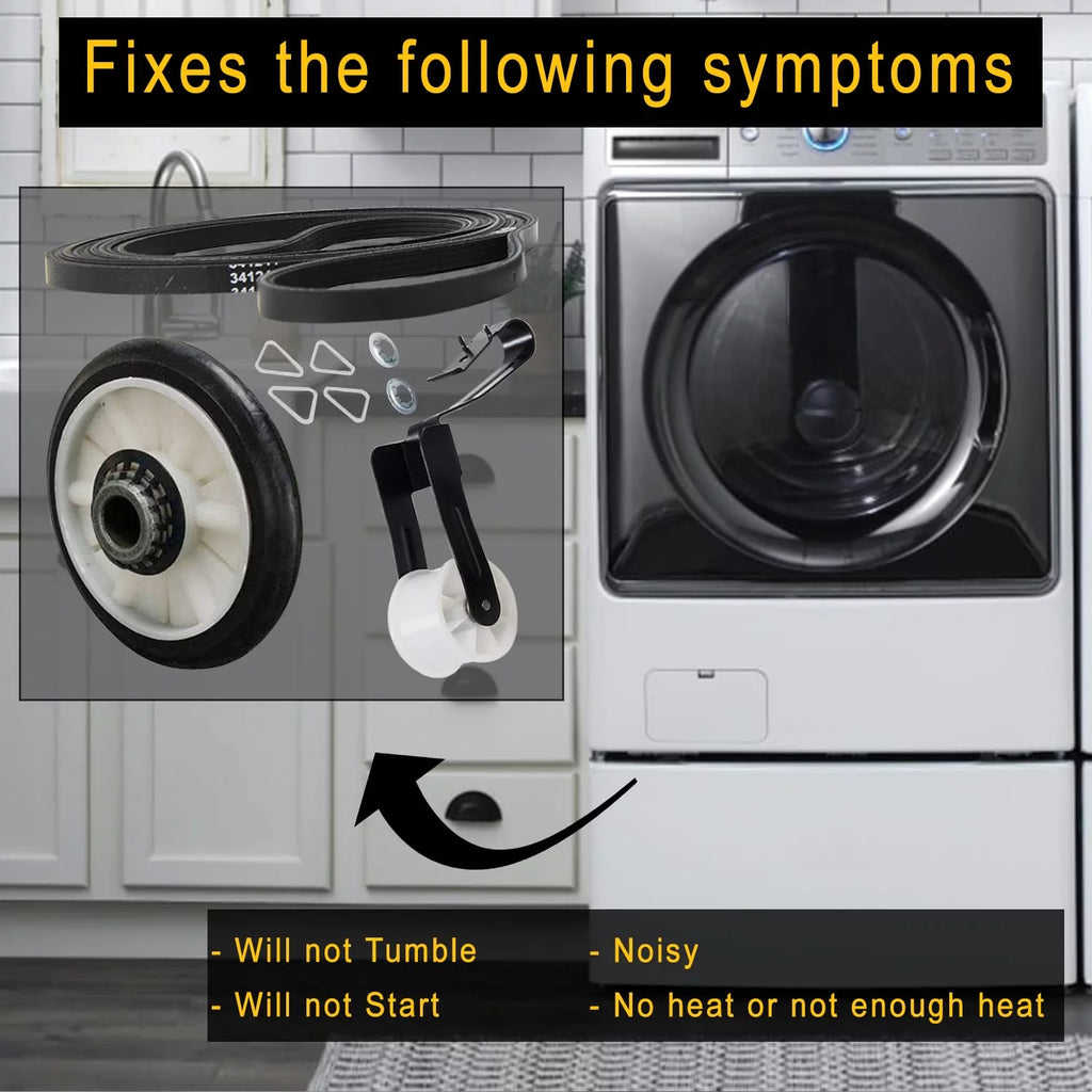 Dryer Repair Kit with Drum Roller Kit, Idler Pulley, Belt Z70097