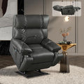 Oversized Leather Power Lift Recliner Chair with Cup Holder E81126