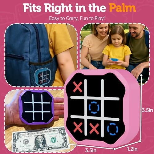 Purple Handheld Electronic Tic Tac Toe Game L3647