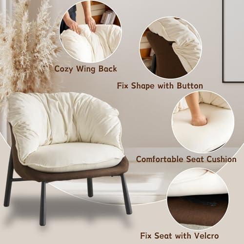 Black & Gray Velvet Barrel Chair with Metal Legs J433369