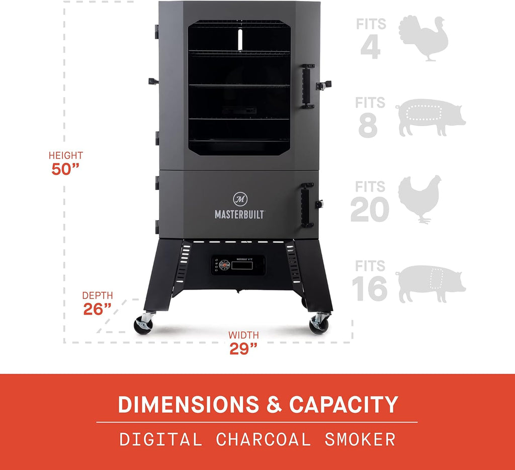 40-inch Digital Charcoal Vertical BBQ Smoker with WiFi Control V252