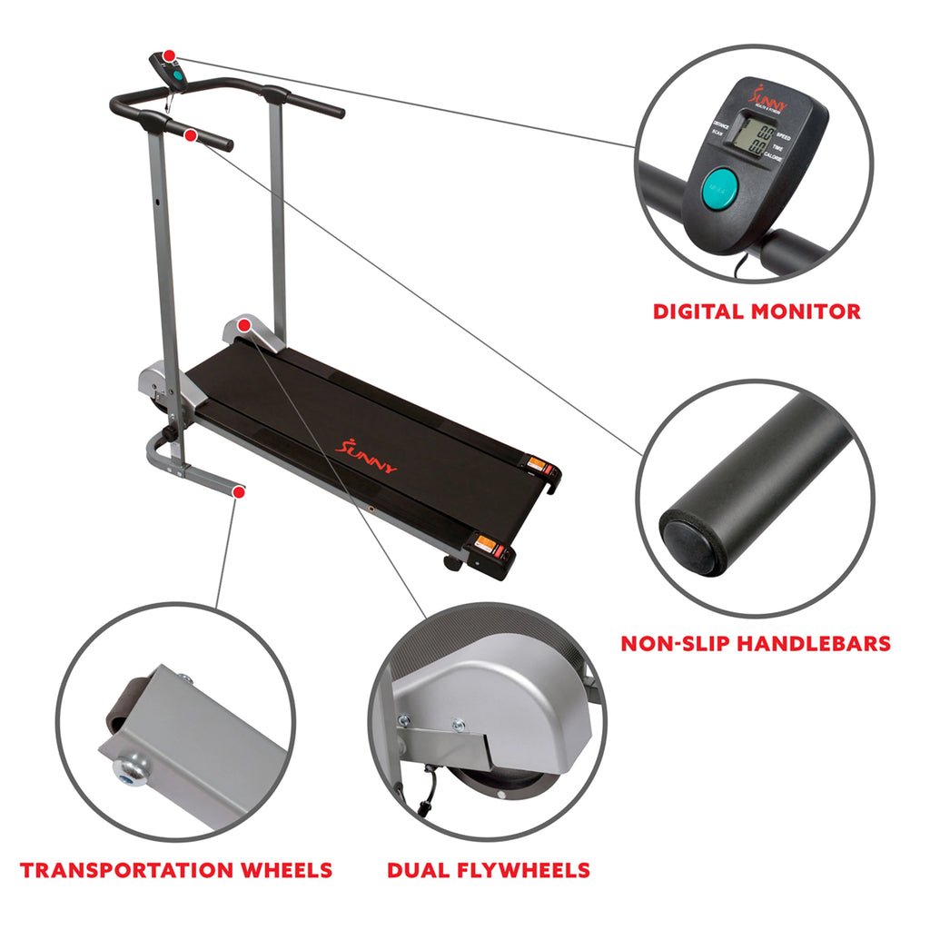 Compact Foldable Manual Treadmill T2858