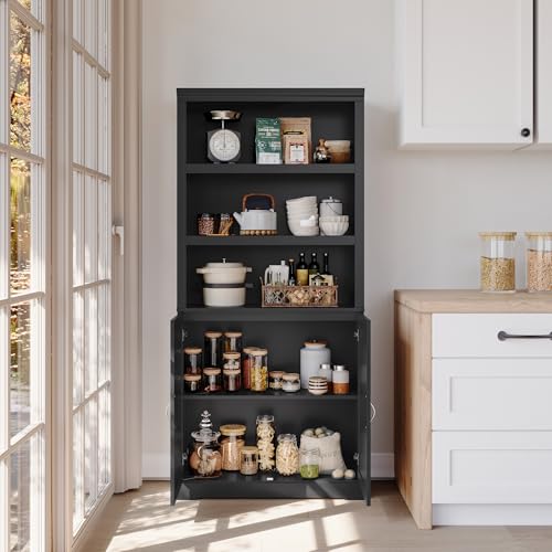 Brown 5 Shelf Bookcase with Doors O635715