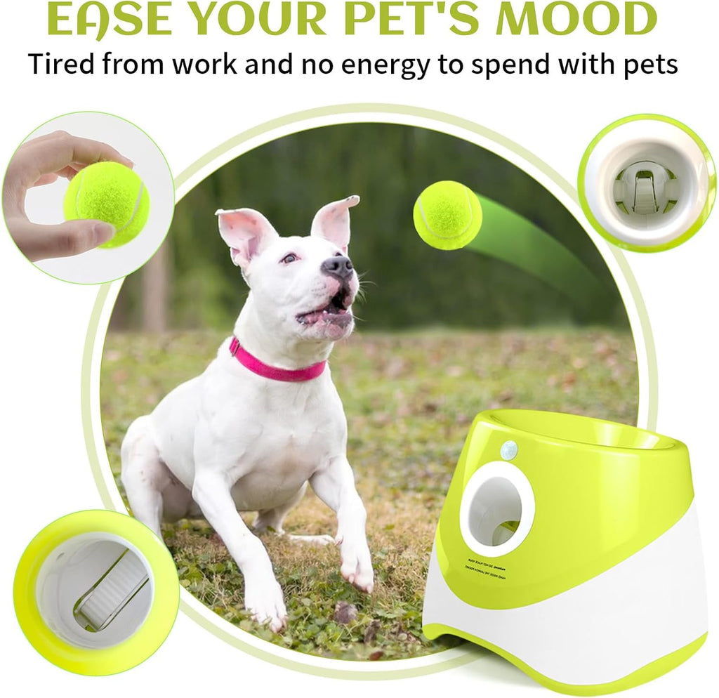 Automatic Ball Launcher for Dogs, 6PCS Tennis Balls Included L6480