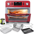 24QT Stainless Steel Countertop Toaster Air Fryer Oven Red U10478
