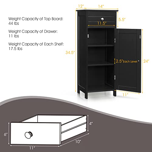 Black Large Bathroom Storage Cabinet R416801