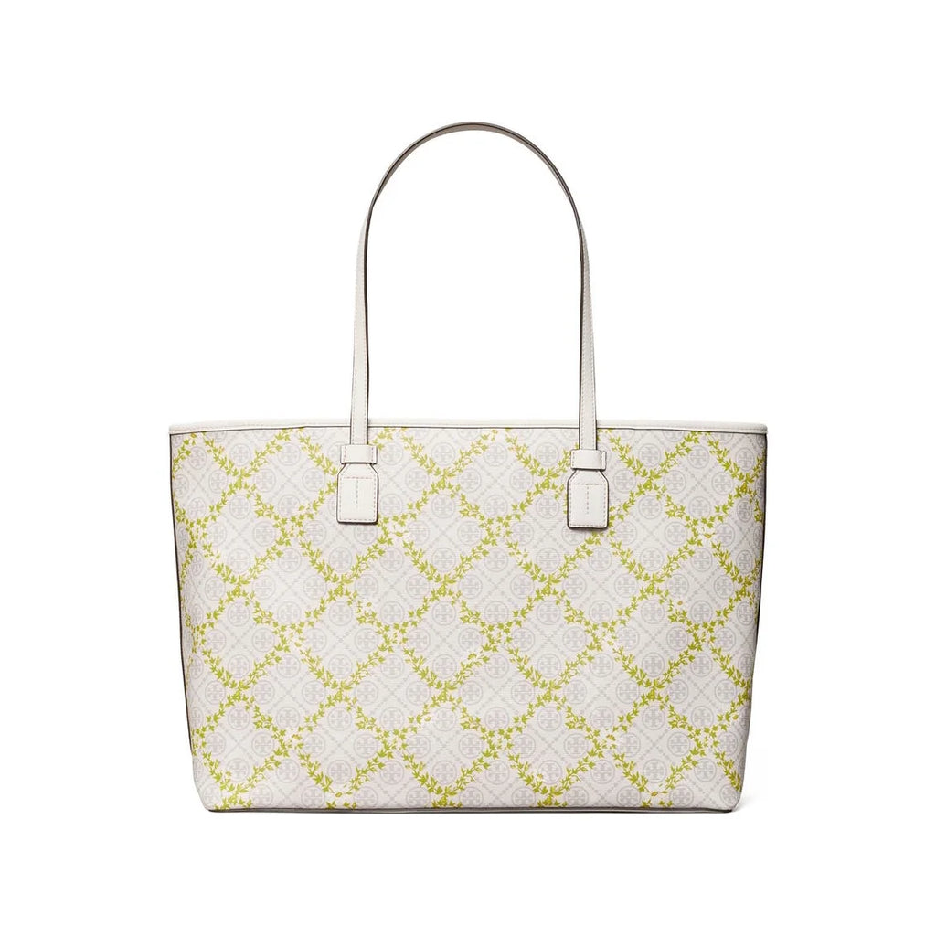 T Monogram Canvas Floral Vine Top-Zip Tote Bag M5049