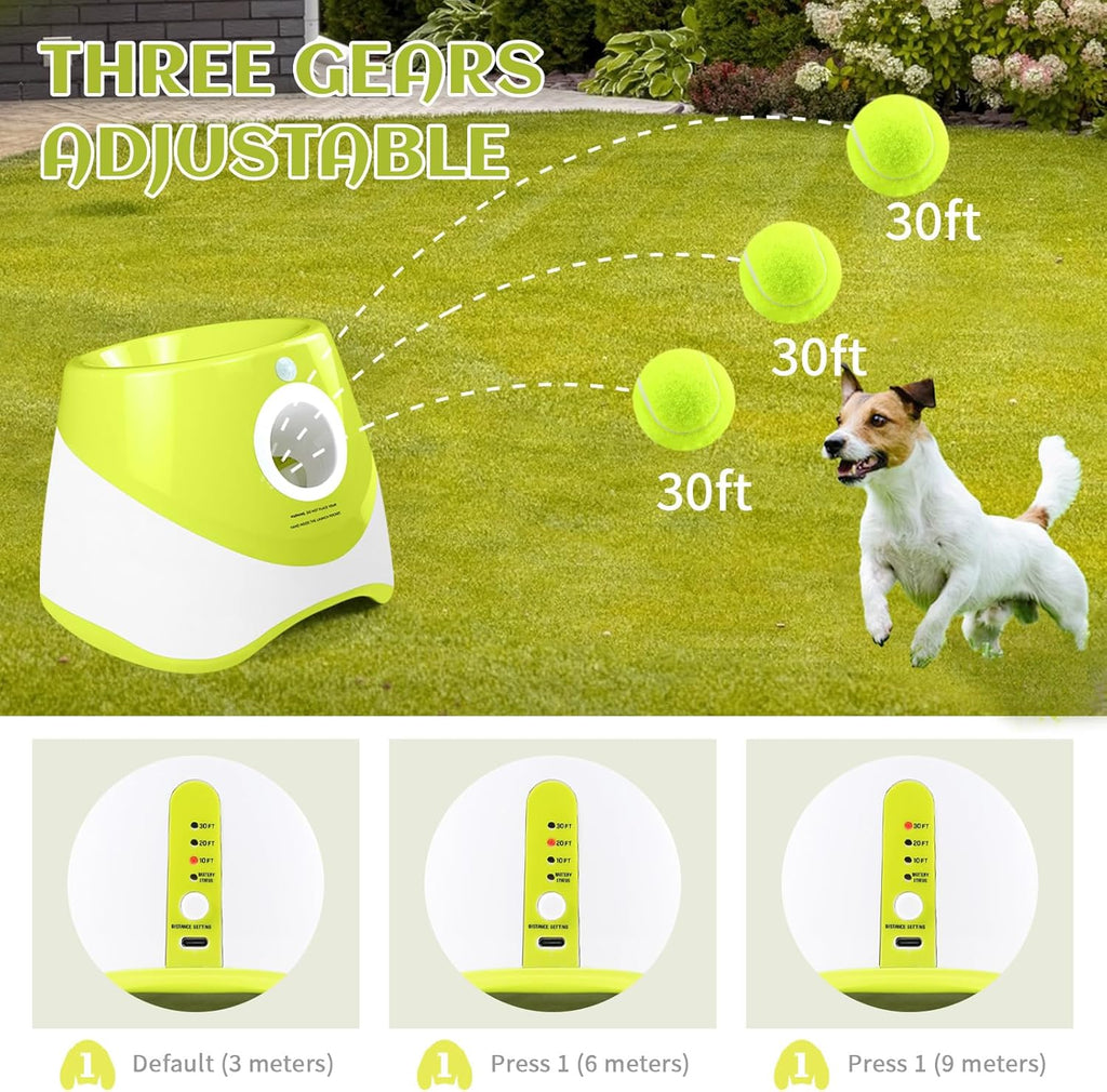 Automatic Ball Launcher for Dogs, 6PCS Tennis Balls Included L6480