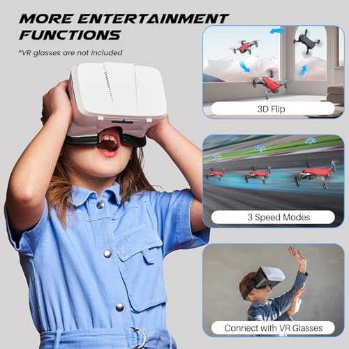 Mini Drone with Camera 720P HD FPV, Foldable RC Quadcopter with 2 Batteries V182