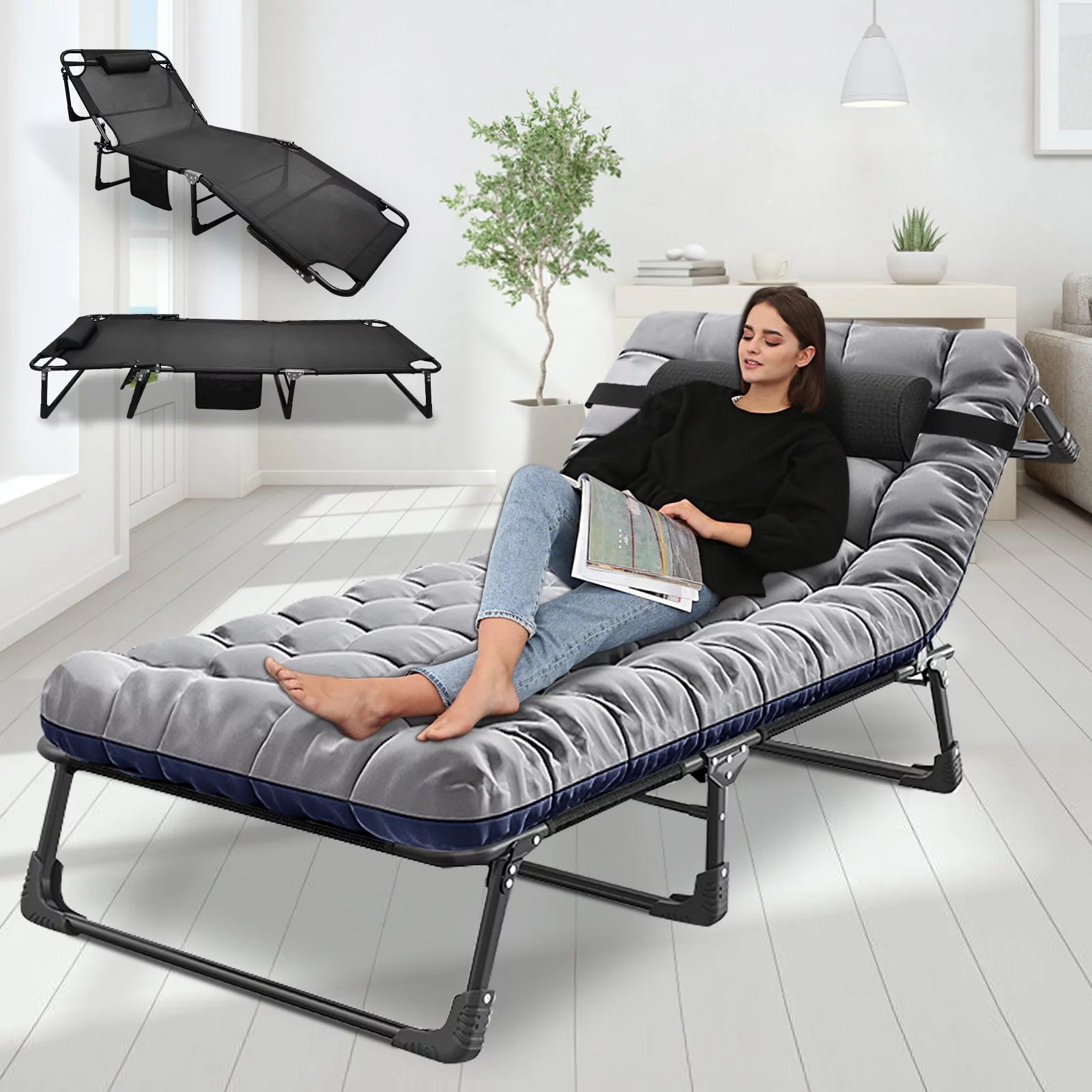 Folding Camping Cot with Pillow and Mattress M13522