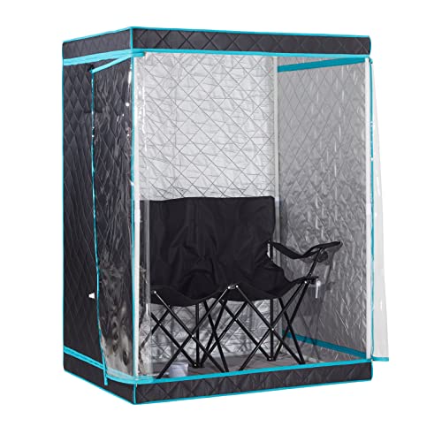 Grey Full Size 2 Person Foldable Sauna Tent V488829