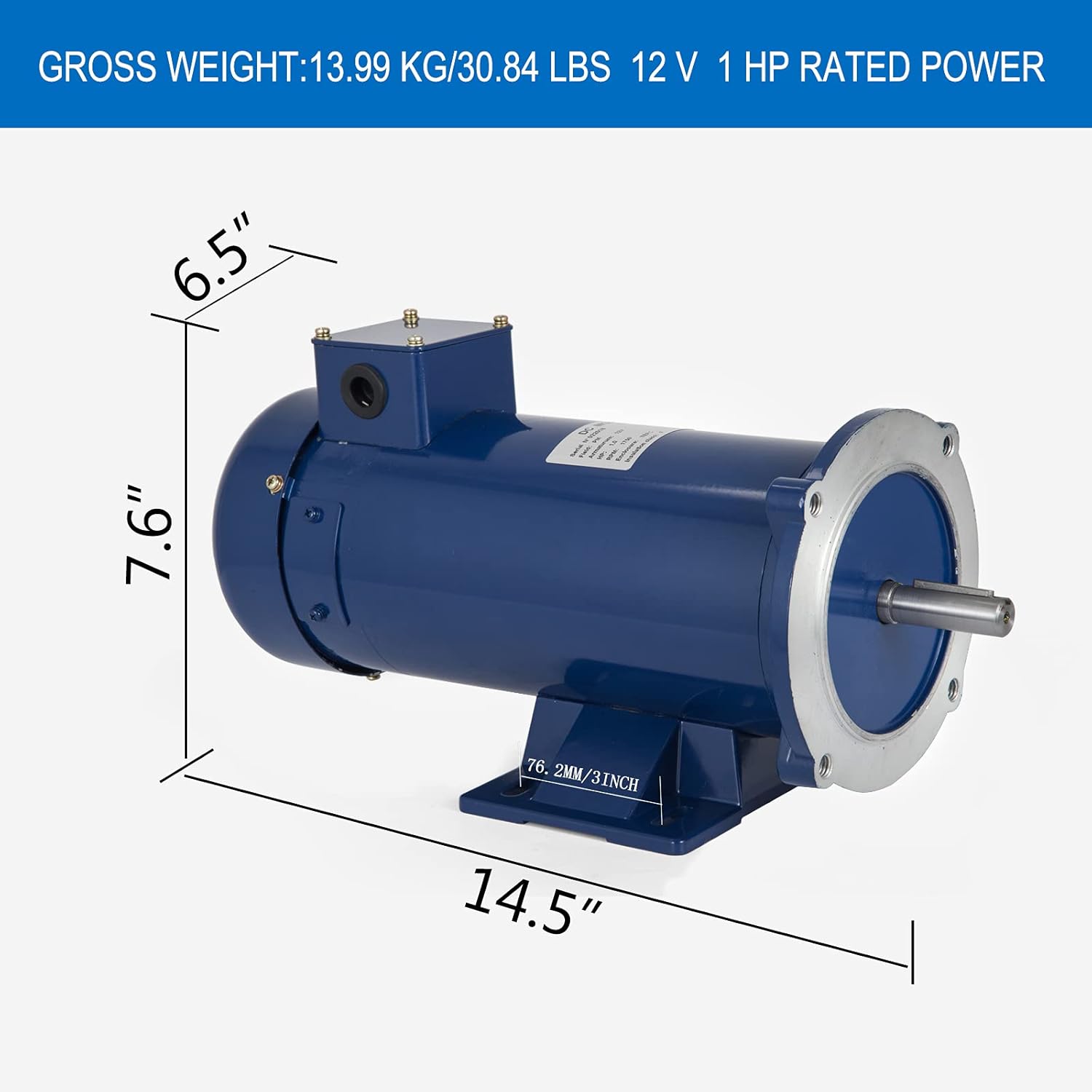 1 Hp DC Motor 12V Permanent Magnet Motor V328