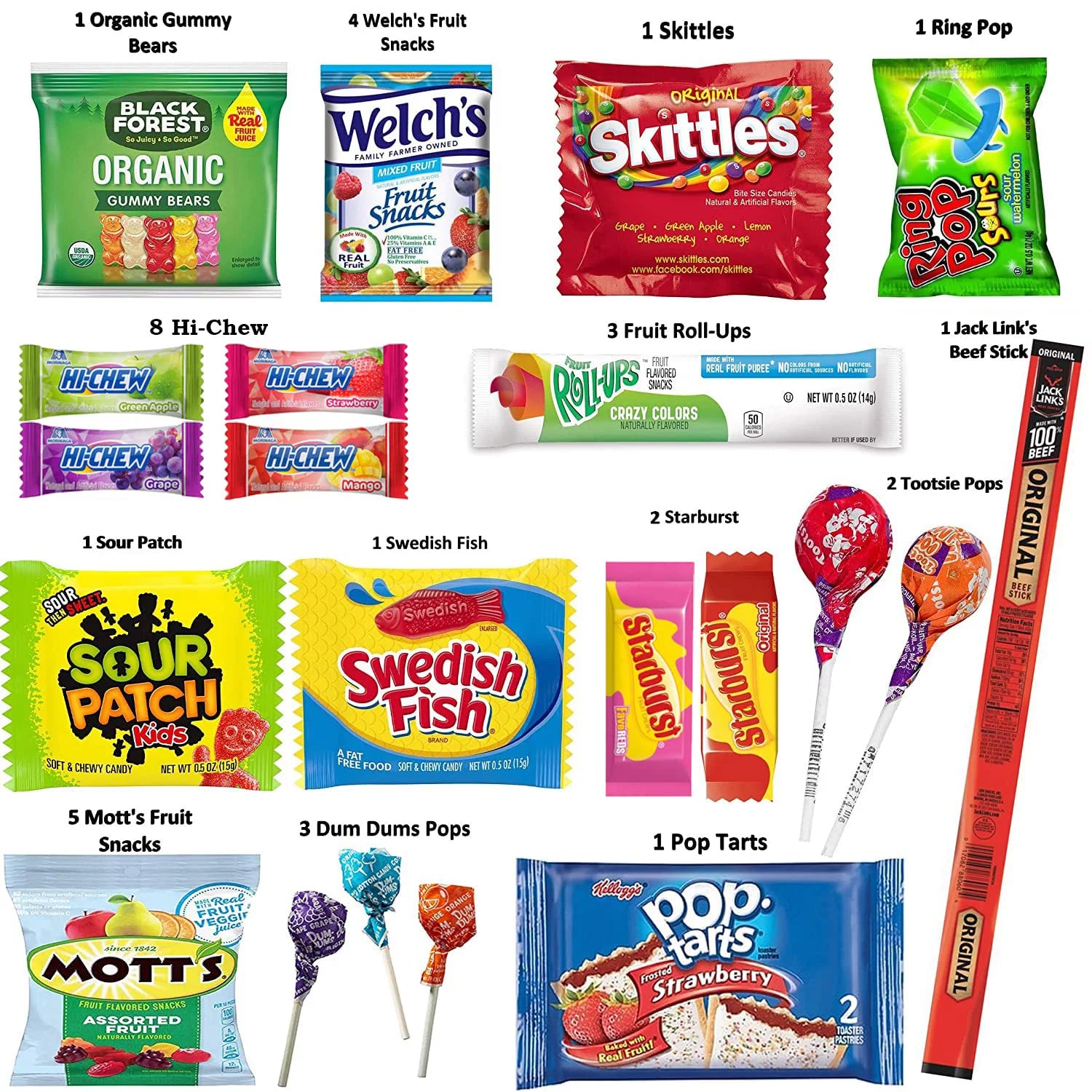 60 count Assorted Snack Box with Chips, Cookies, Candy, Crackers L134