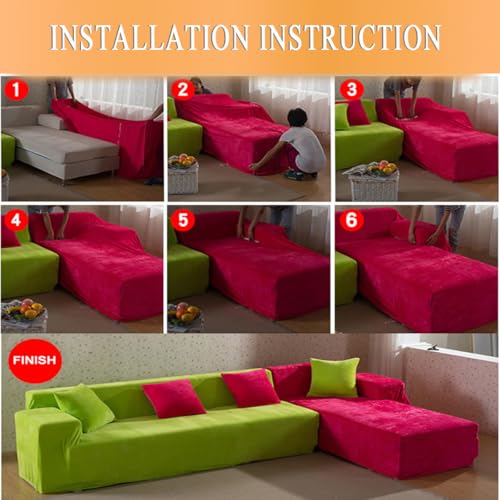 2 pcs Spandex Non Slip Sectional Sofa Covers E842618