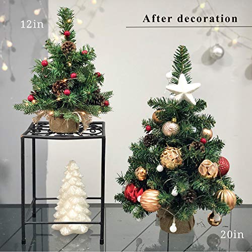 20 inch Pre-Lit Artificial Mini Christmas Tree with 40 LED Lights E967175