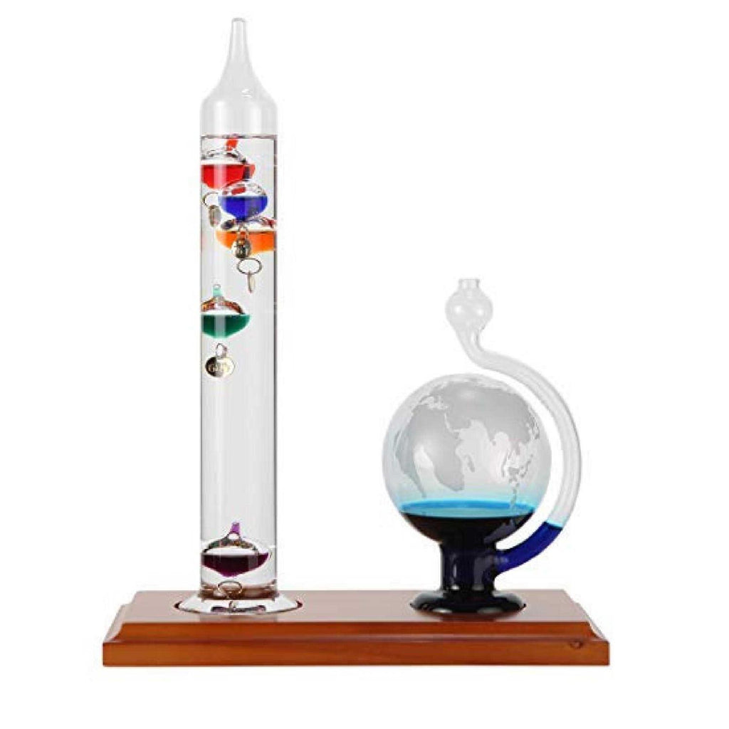 Galileo Thermometer with Etched Glass Globe Barometer G97521
