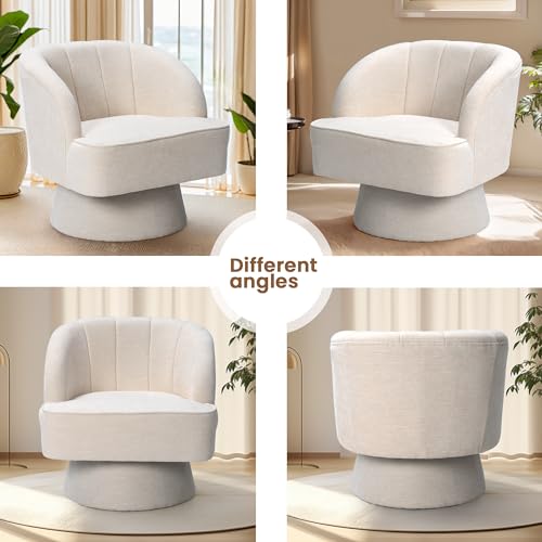 Beige Linen Swivel Accent Chair K848
