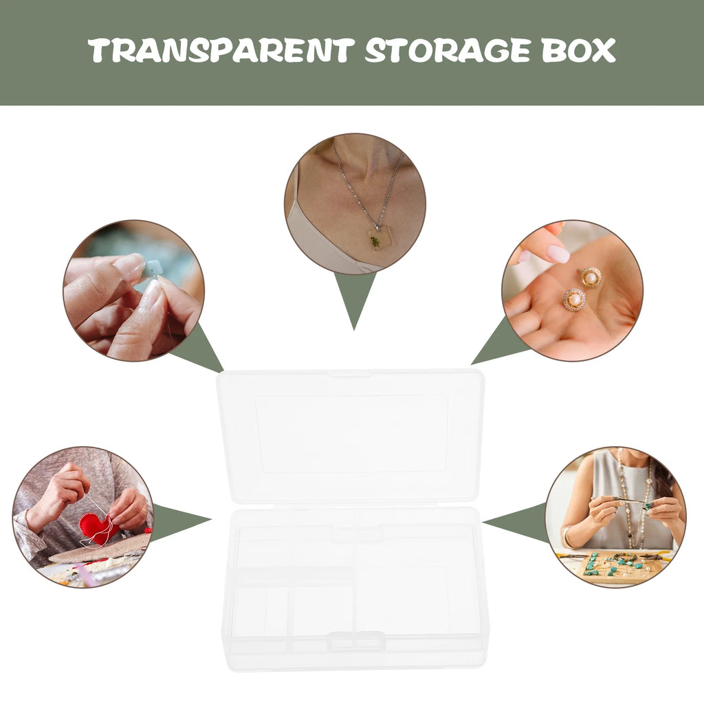 Clear White 4 Pcs Storage Basket with Lids Z87473