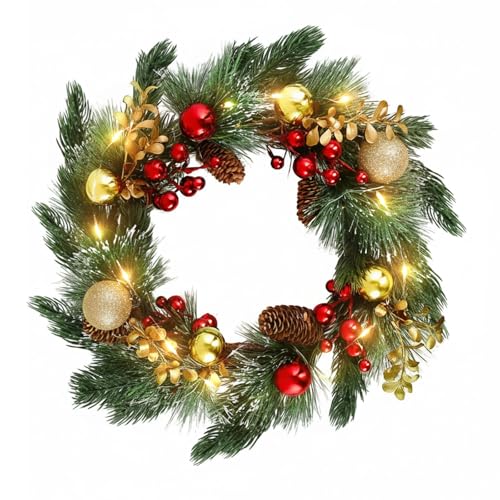 24 Inch Christmas Wreath with Lights L307