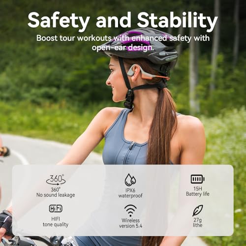 Green Wireless Bluetooth 5.4 Open Ear Bone Conduction Headphones with Mic C158666