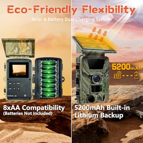 5K WiFi Solar Trail Camera with 64GB SD Card C6899