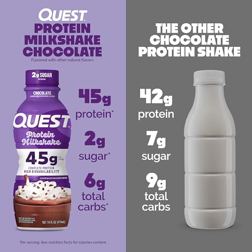 Chocolate Protein Shake, 45g Protein, 2g Sugar, 4g Net Carbs, Gluten Free, 12 Count G71400