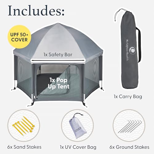 Pop Up Playpen with Canopy, Travel Bag, Mosquito Net (Anchor Grey) R69329
