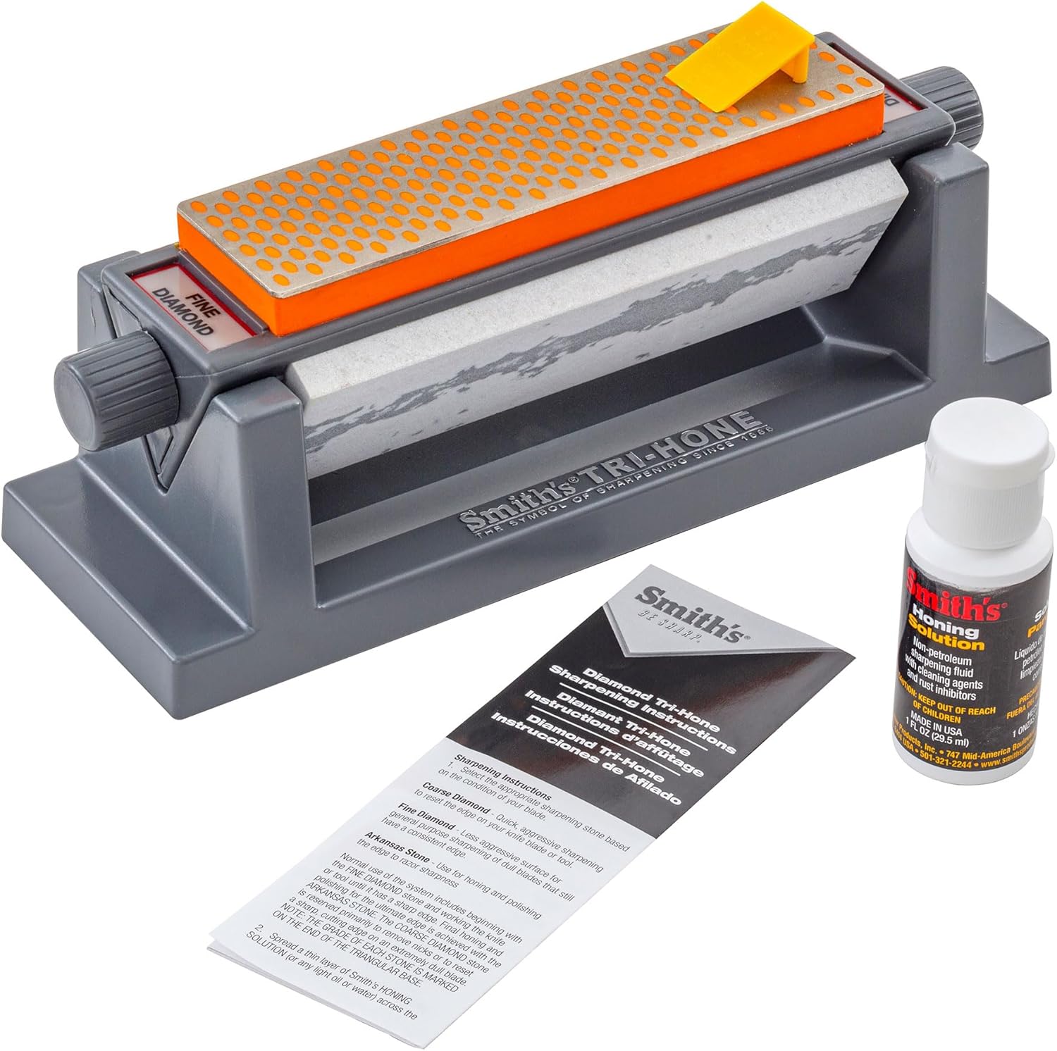 6" Diamond Sharpening Stone System - Grey - Fine, Natural, & Coarse Stones V4680