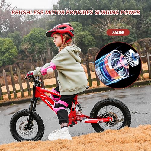 Lightweight Electric Dirt Bike, 750/850W Motor, 3-Speed Mode K29781