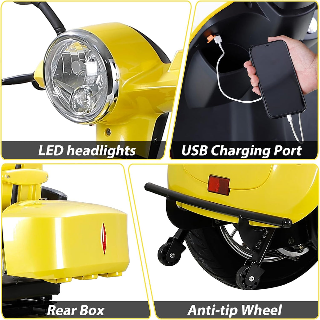 Heavy Duty 4-Wheel 3 Speed Mobility Scooter 500 lbs. Weight Capacity Z784