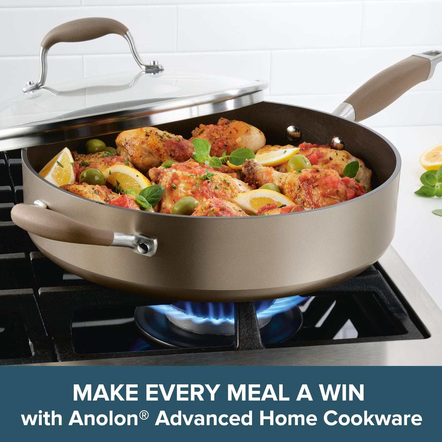 Hard-Anodized Nonstick Sauté Pan, 5-Quart, Bronze G26663
