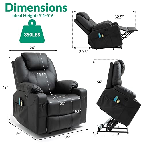 Grey Fabric Power Lift Electric Recliner Chair with Cup Holders T80813