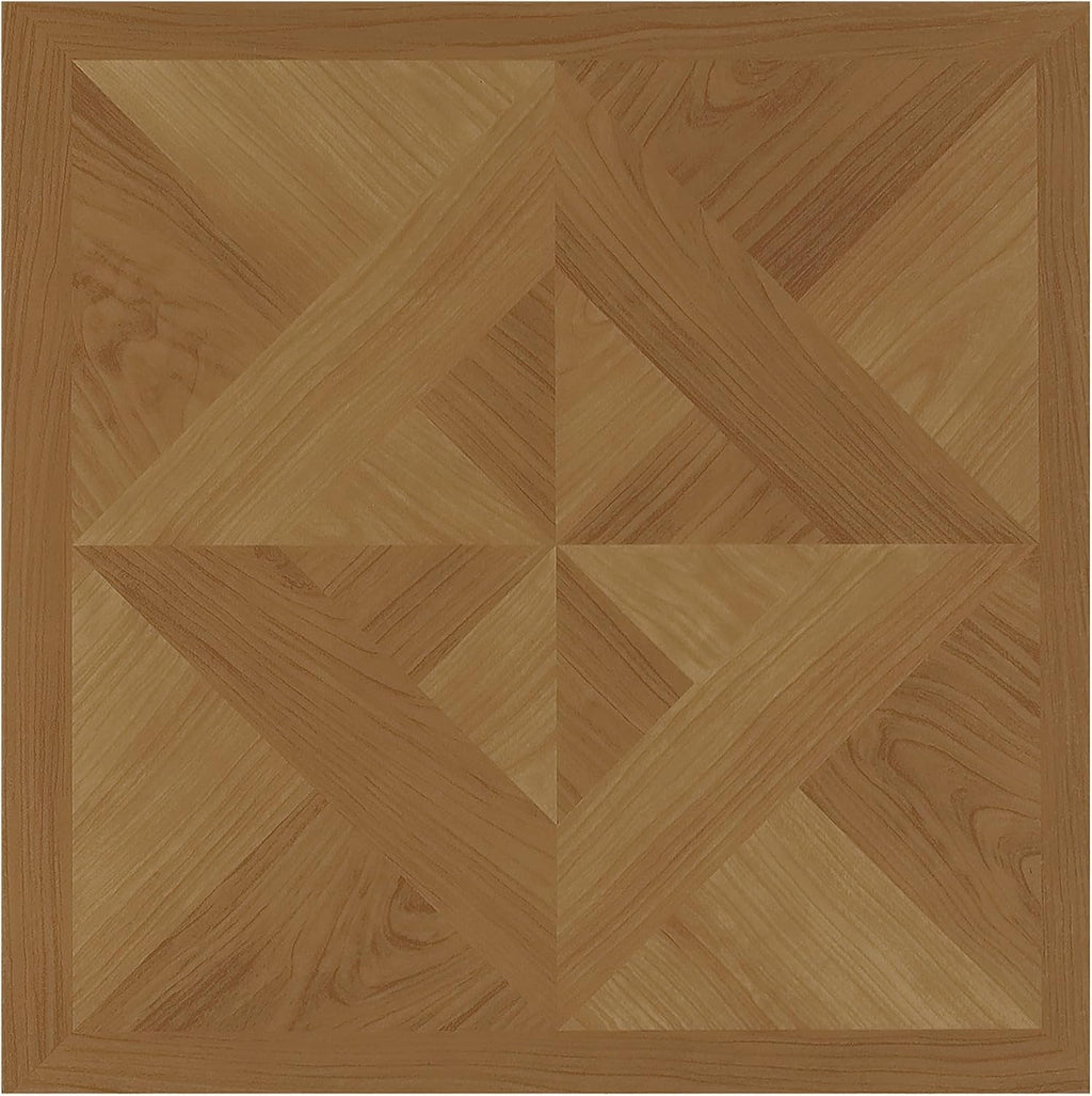 Light Oak Diamond Parquet Pattern 20 Tiles 12" x 12" Self Adhesive Vinyl Floor Tiles G38979