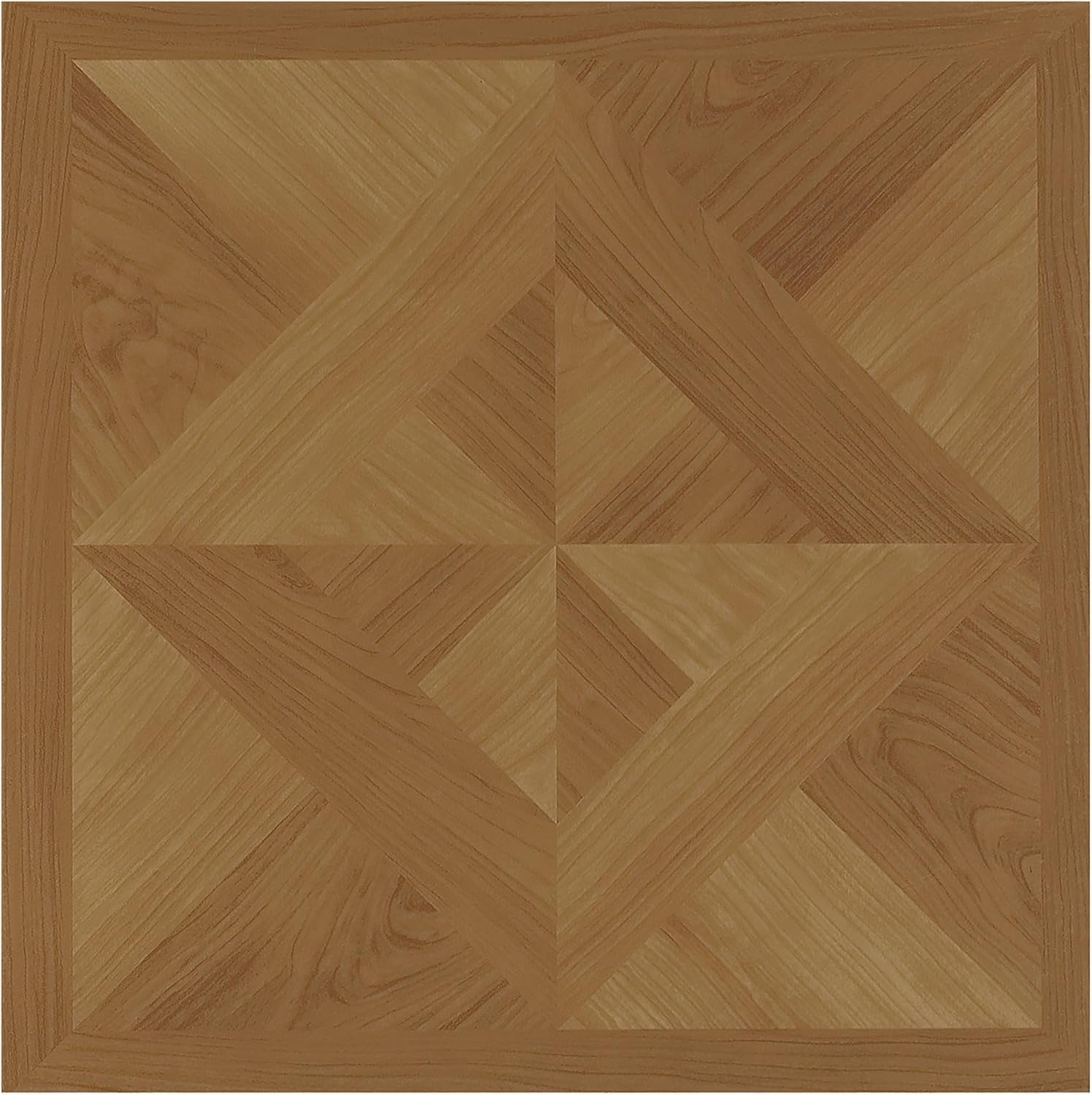 Light Oak Diamond Parquet Pattern 20 Tiles 12" x 12" Self Adhesive Vinyl Floor Tiles G38979