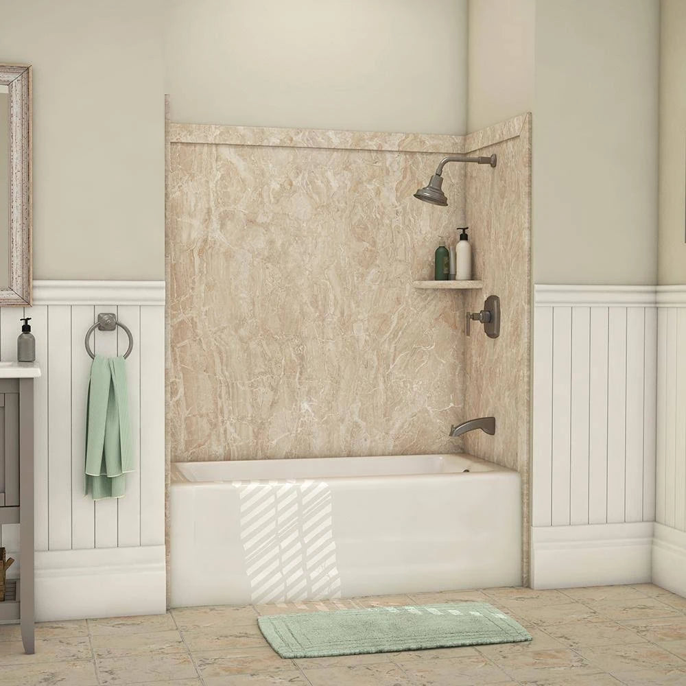 9-Piece Adhesive Tub Surround in Alaskan Ivory L542