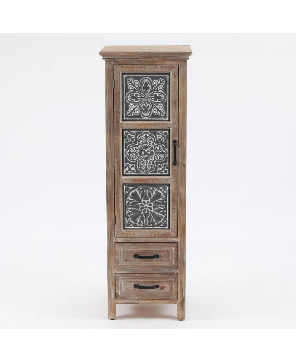 Metal and Wood Tall Tower Cabinet M80872
