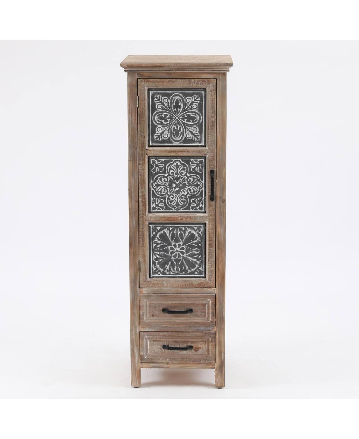 Metal and Wood Tall Tower Cabinet M80872
