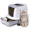Grey Enclosed Cat Litter Box with Lid L27553