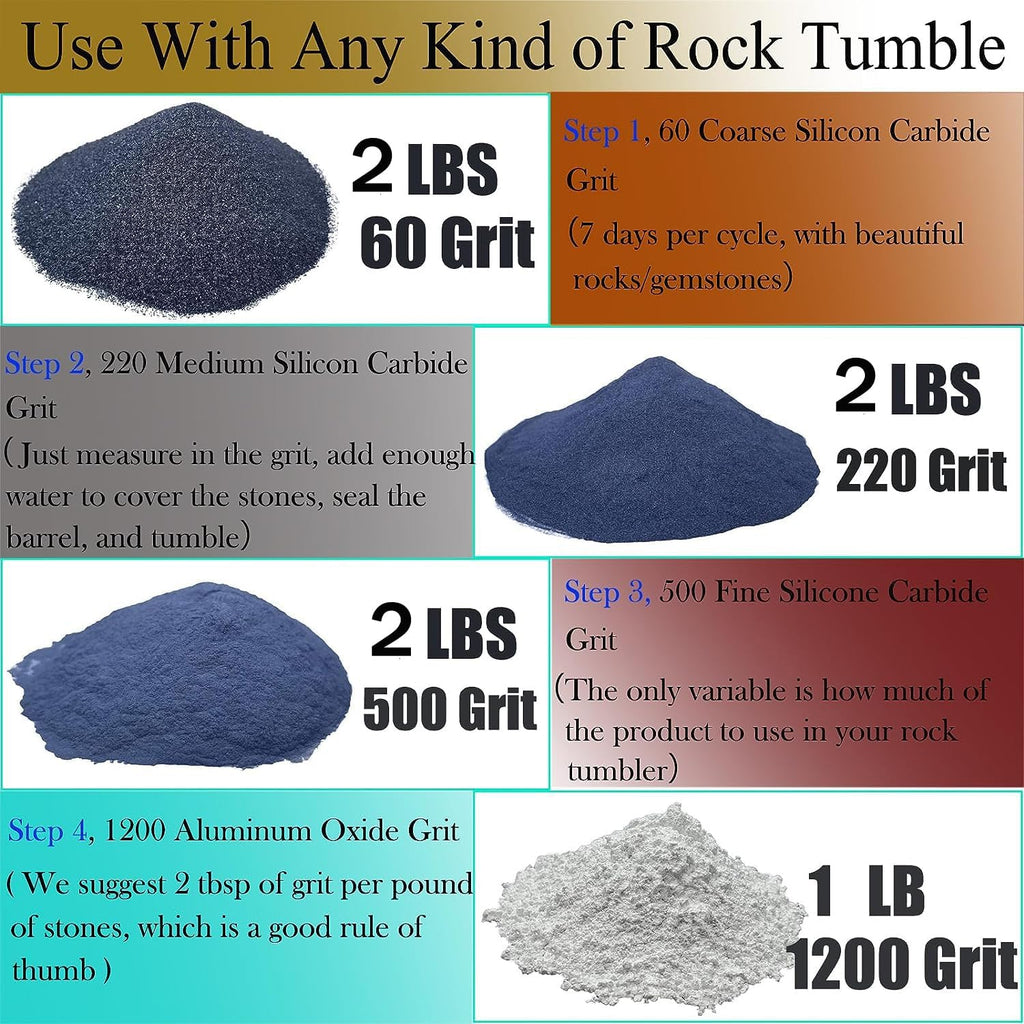 8 LBS Rock Tumbler Grit Refill Kit with Poly Plastic Pellets K8930