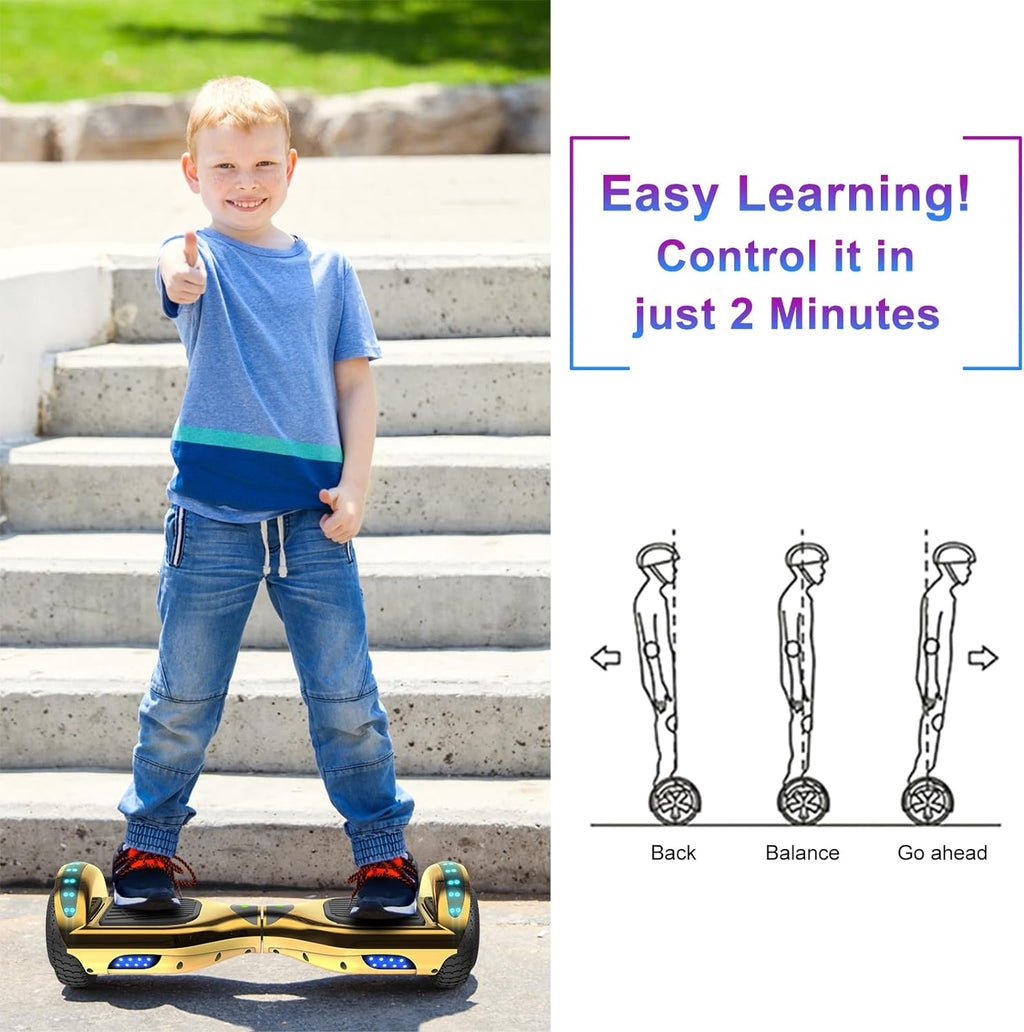 Golden Electric Hoverboard with LED Light U5323