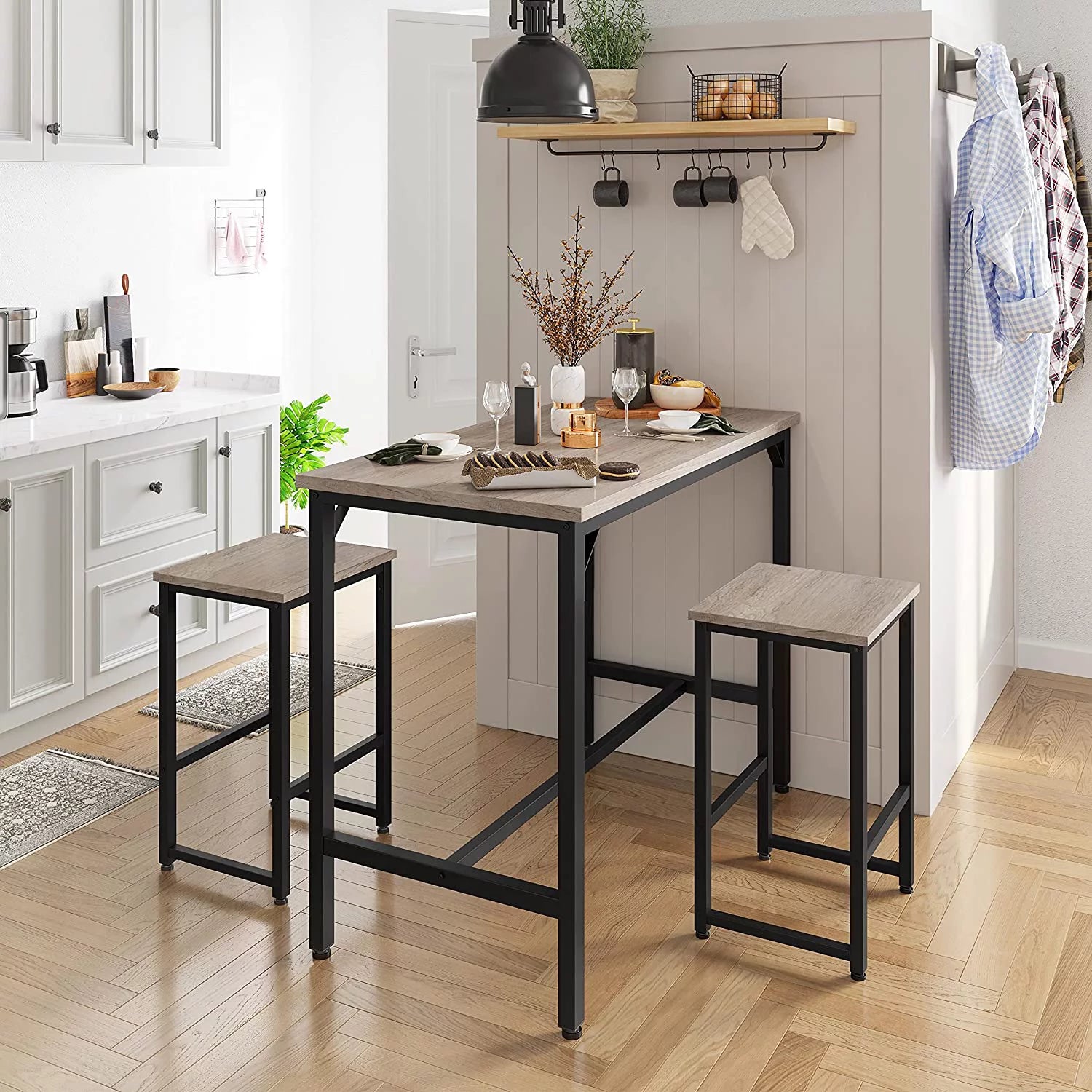 3 Piece Bar Table Set with 2 Bar Stools M133752