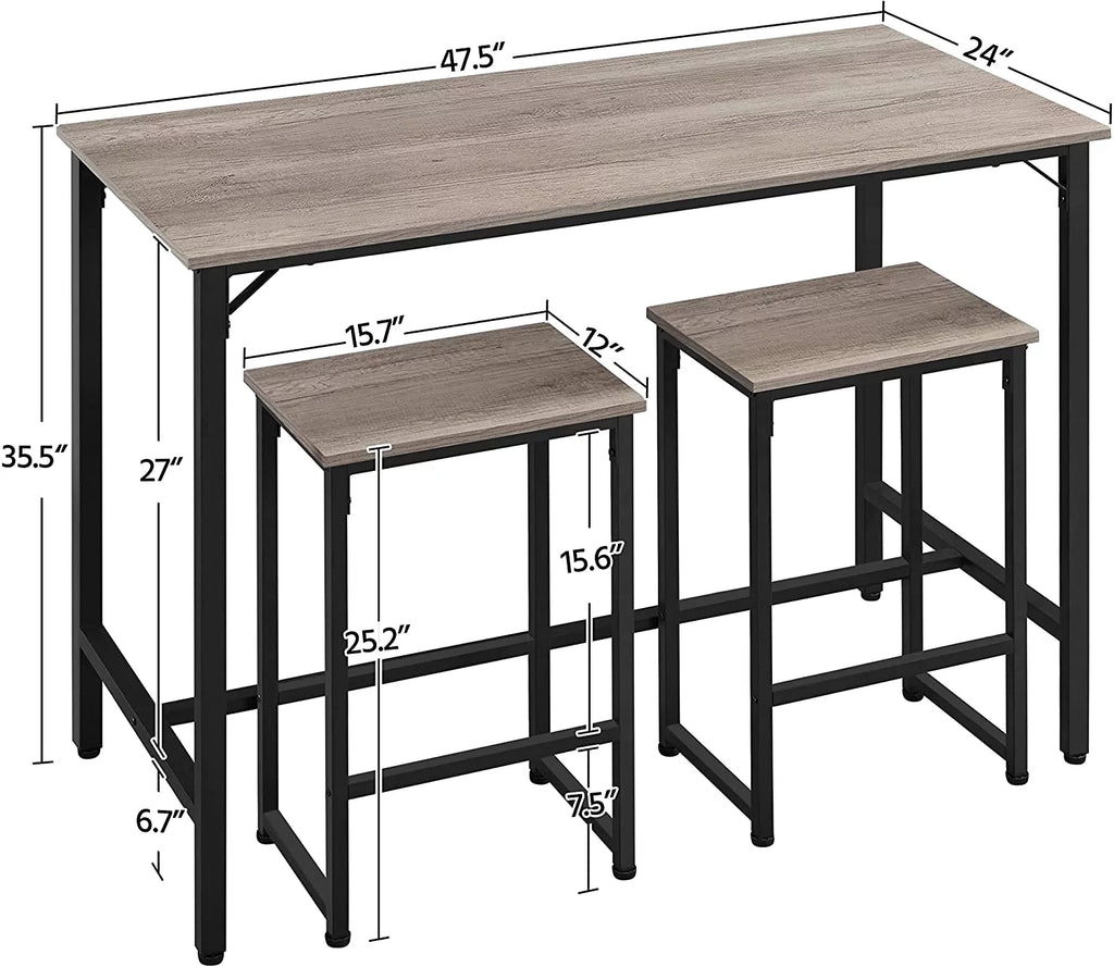 3 Piece Bar Table Set with 2 Bar Stools M133752