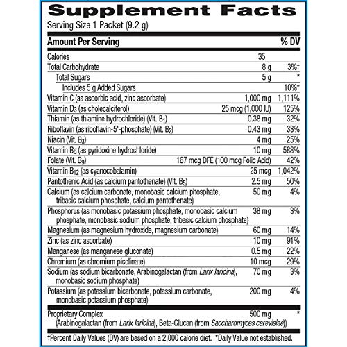 Raspberry Flavor Vitamin C Powder Supplement - 10 Count E16703