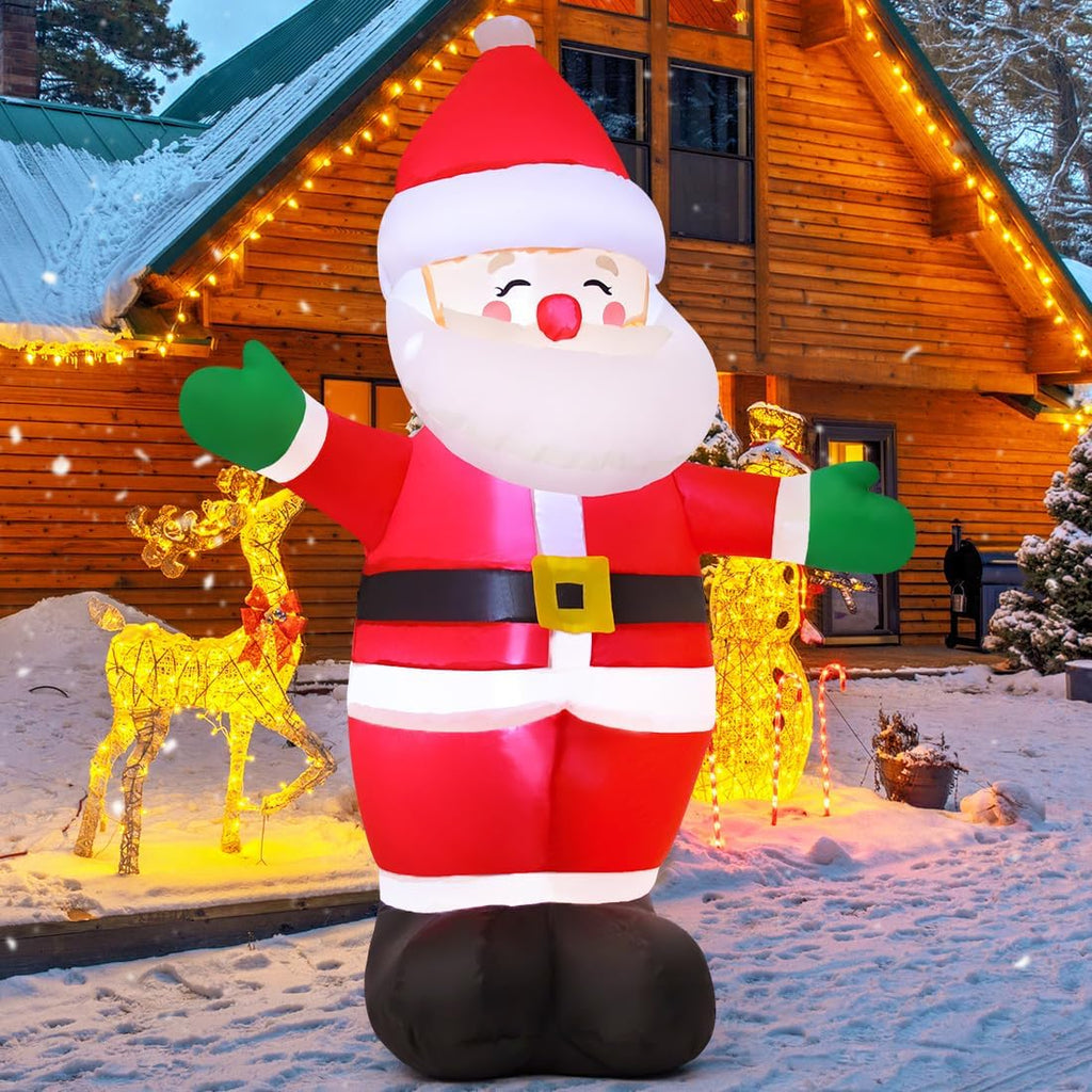 5 FT Christmas Inflatables Santa Claus Outdoor Decorations Blow Up Yard Standing Santa with Built-in LEDs S357716