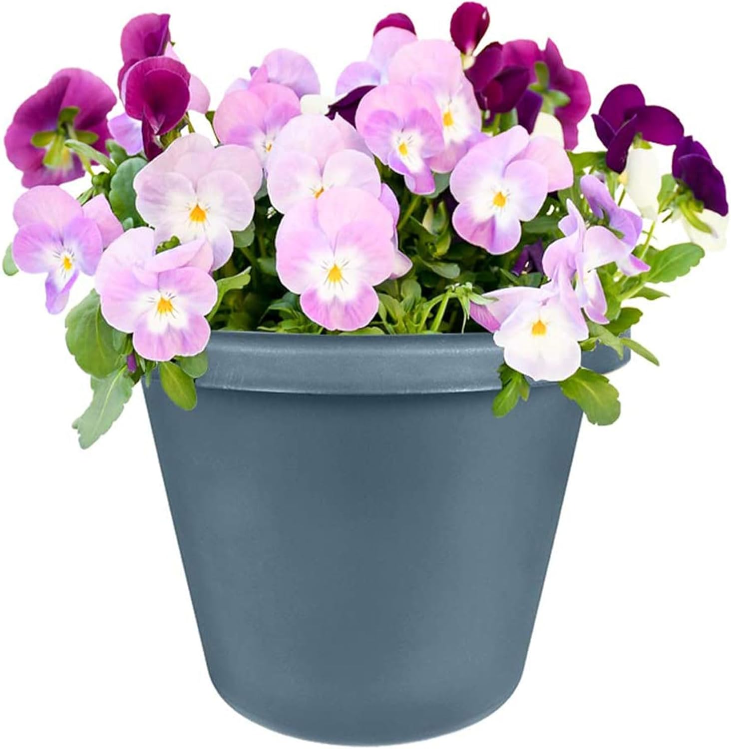 Slate Blue 6 Pack Plastic Flower Pot Planter with Drainage Holes I770496