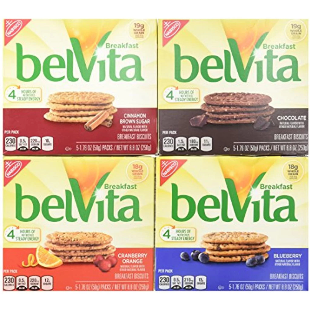 Breakfast Biscuits Variety Pack Blueberry Chocolate Cinnamon Brown Sugar Cranberry Orange 8.8 Oz Box Of Each Flavor Bundle Of 4 H600074