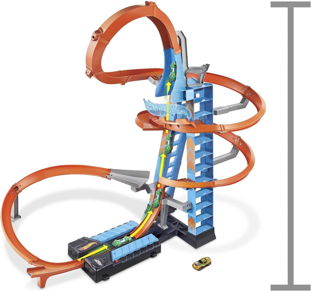 Toy Car Track Set with Motorized Booster E651