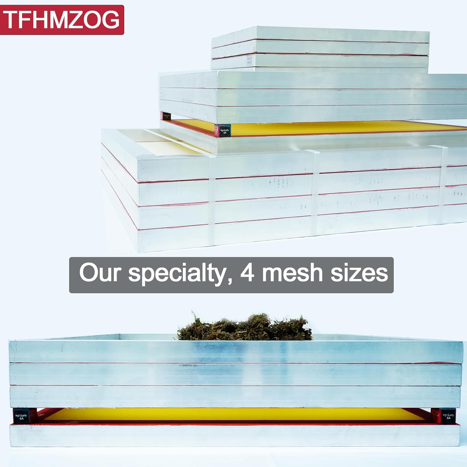 12 × 16" Dry Sift Screen Set of 4, Aluminum Frame, Nylon Mesh E598650